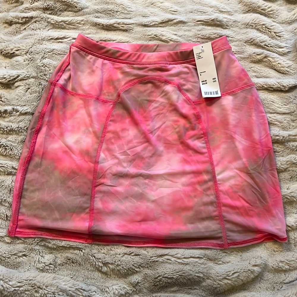 Hot pink mesh mini skirt